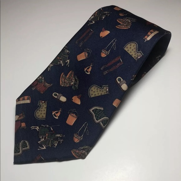 Salvatore Ferragamo Blue Horse Equestrian Necktie 100% Silk Italy 3.5” Wide - Picture 2 of 12